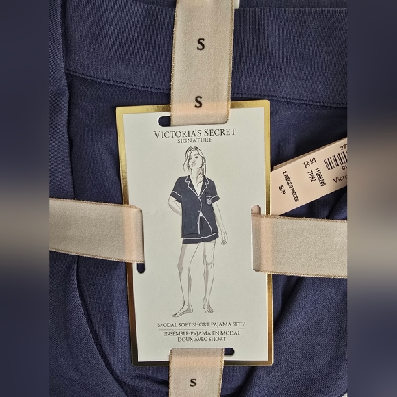 NWT Victoria's Secret Modal Soft Short Pajama Set - Navy - Picture 2 of 4